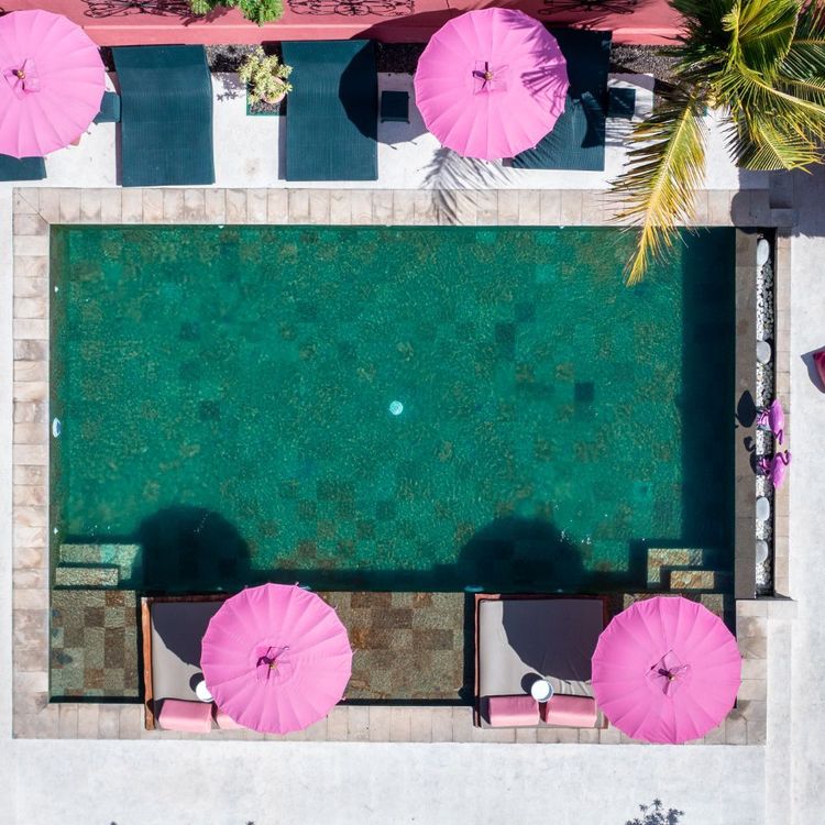 Poolside lounge area at PinkCoco Uluwatu